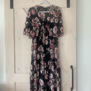 Lovestitch Kimono Floral Ruffle Maxi